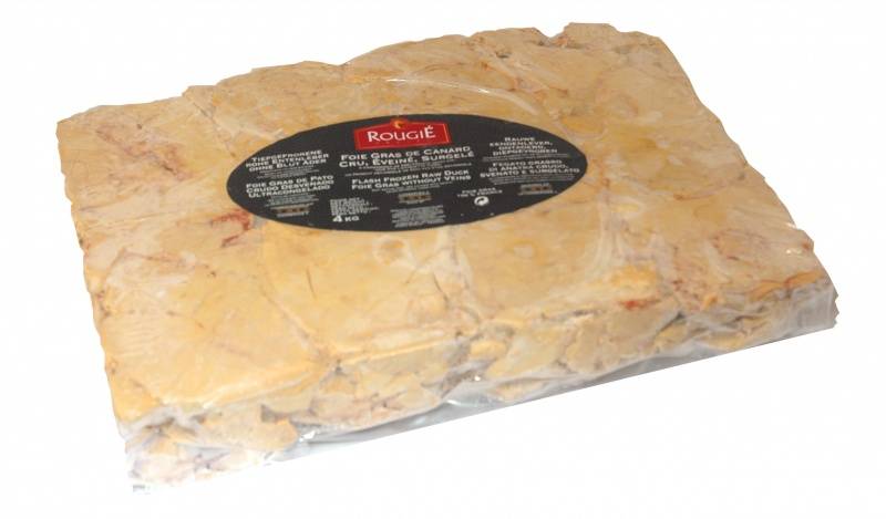 Lobes de foie gras déveiné en plaque