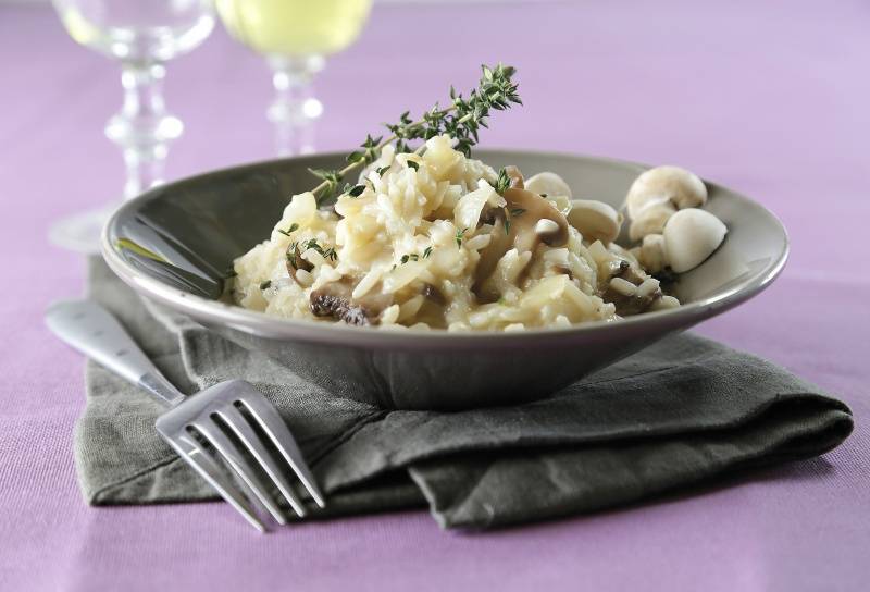 Risotto fromage champignons cuisinés