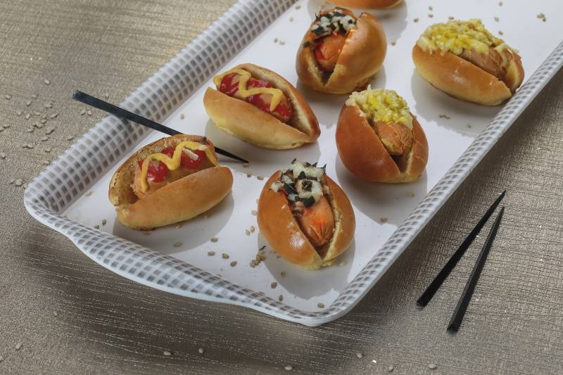 Trilogie de mini hot dog